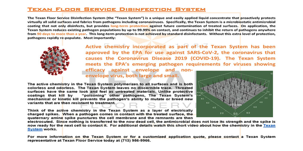 The Texan Disinfection System The Texan Disinfection System